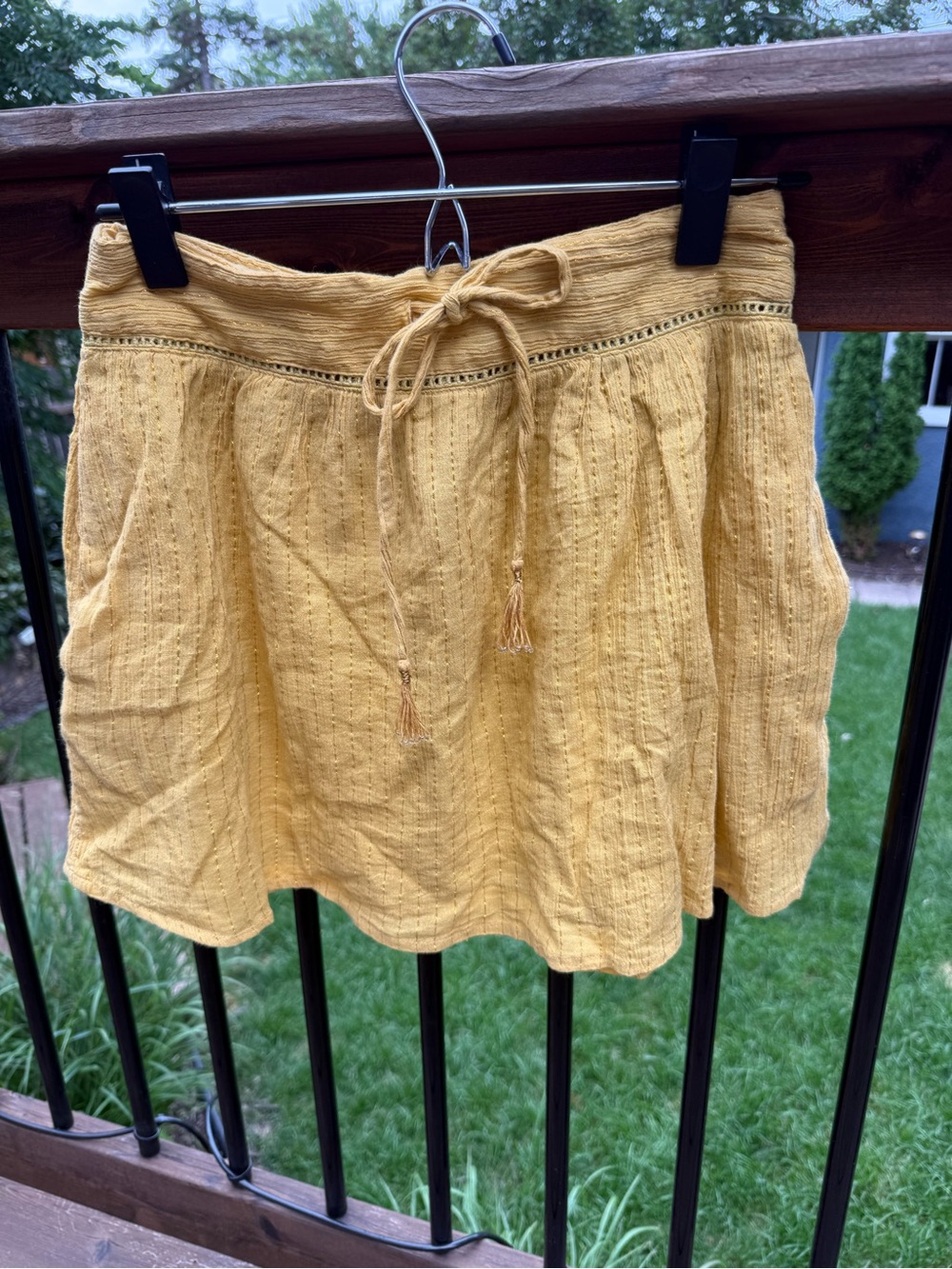 Bohemian-Style Yellow Mini Skirt